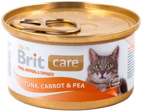 Brit Care Cat Tuna, Carrot & Pea для взрослых кошек с тунцом, морковью и горошком 80 гр (80 гр)