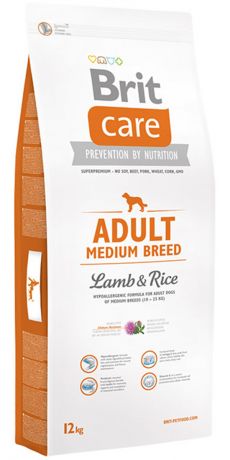 Brit Care Adult Medium Breed Lamb & Rice для взрослых собак средних пород с ягненком и рисом (3 кг)