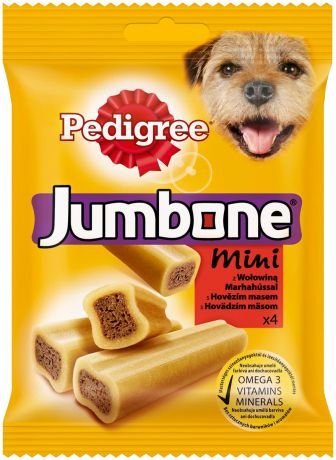 Лакомство Pedigree Jumbone Mini для собак маленьких пород кость с говядиной (4 шт) (180 гр)