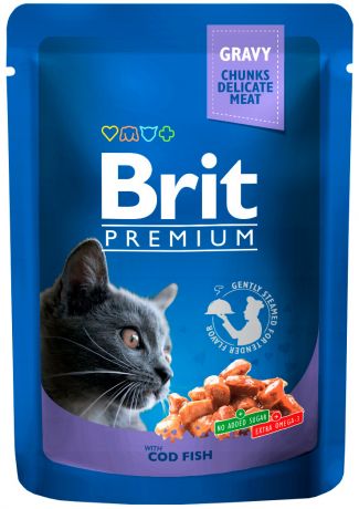 Brit Premium Cat With Cod Fish для взрослых кошек с треской 100 гр (100 гр)