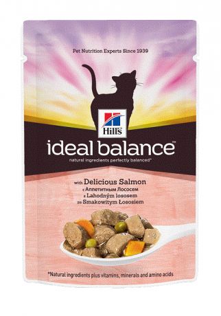 Hill’s Ideal Balance Feline Adult Delicious Salmon для взрослых кошек с лососем 85 гр (85 гр)