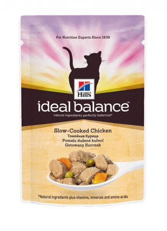 Hill’s Ideal Balance Feline Adult Slow-cooked Chicken для взрослых кошек с курицей 85 гр (85 гр)