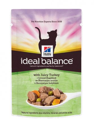 Hill’s Ideal Balance Feline Adult Juicy Turkey для взрослых кошек с индейкой 85 гр (85 гр)