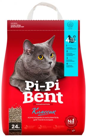 Pi-pi Bent классик – Пи-Пи-Бент наполнитель комкующийся для туалета кошек (10 кг)