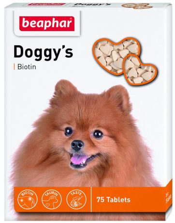Beaphar Doggy's + Biotin – Беафар лакомство витаминизированное для собак с биотином (75 шт)