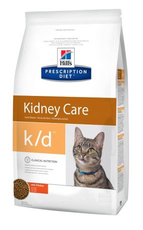Hill's Prescription Diet K/d для взрослых кошек при заболеваниях почек и мочекаменной болезни (оксалаты, ураты) с курицей (5 кг)