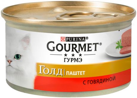 Gourmet Gold для взрослых кошек паштет с говядиной 85 гр (85 гр)