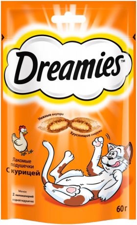 Лакомство Dreamies для кошек подушечки с курицей (60 гр)