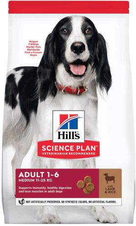 Hill’s Science Plan Canine Adult Medium Lamb & Rice для взрослых собак средних пород с ягненком и рисом (12 кг)