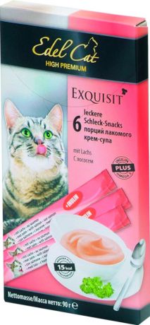 Лакомство Edel Cat для кошек крем-суп для улучшения пищеварения с лососем (6 шт)