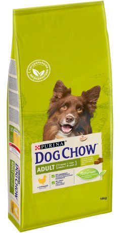 Dog Chow Adult Chicken для взрослых собак всех пород с курицей (14 кг)