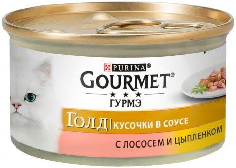 Gourmet Gold для взрослых кошек с лососем и цыпленком в соусе 85 гр (85 гр)