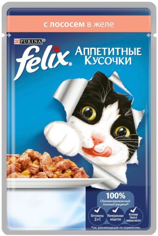 Felix для взрослых кошек с лососем в желе 85 гр (85 гр)