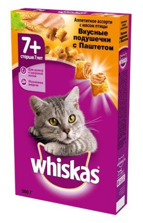 Whiskas 7+ для пожилых кошек старше 7 лет с птицей (0,35 кг)