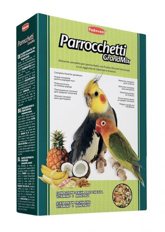 Padovan Grandmix Parrocchetti — Падован корм для средних попугаев (850 гр)
