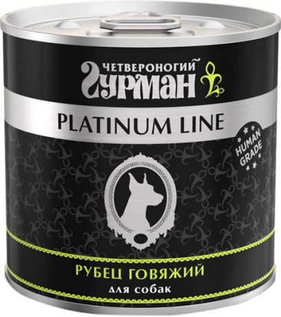 четвероногий гурман Platinum Line для взрослых собак с рубцом в желе (240 гр)