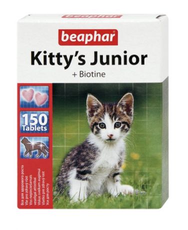 Лакомство Beaphar Kitty’s Junior для котят витаминизированное с биотином (150 шт)