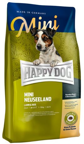 Happy Dog Supreme Mini Neuseeland для взрослых собак маленьких пород при аллергии с ягненком и рисом (0,3 кг)