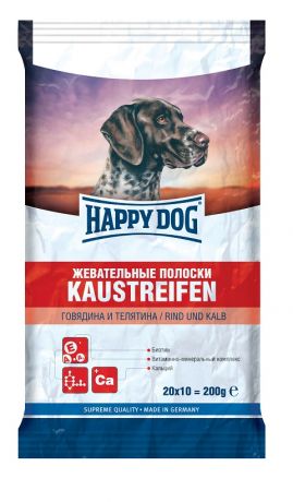 Лакомство Happy Dog для собак полоски с говядиной и телятиной (200 гр)