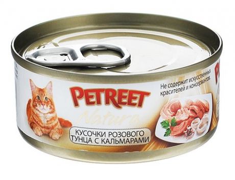 Petreet Natura для взрослых кошек с тунцом и кальмарами 70 гр (70 гр)