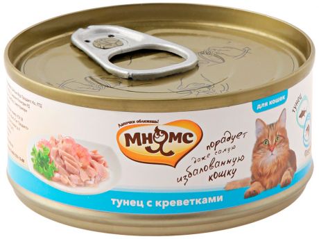 мнямс для взрослых кошек с тунцом и креветками в желе 70 гр (70 гр)