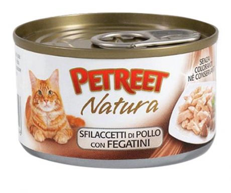 Petreet Natura для взрослых кошек с куриной грудкой и печенью 70 гр (70 гр)
