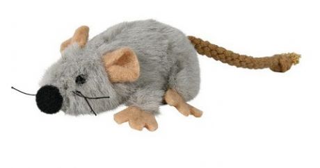 Trixie игрушка для кошек «Мышь», плюш, 7 см, цвет серый (1 шт)