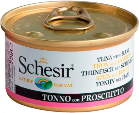 Schesir Cat Tuna & Ham для взрослых кошек с тунцом и ветчиной 85 гр (85 гр)