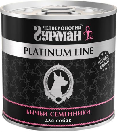 четвероногий гурман Platinum Line для взрослых собак с бычьими семенниками в желе 240 гр (240 гр)