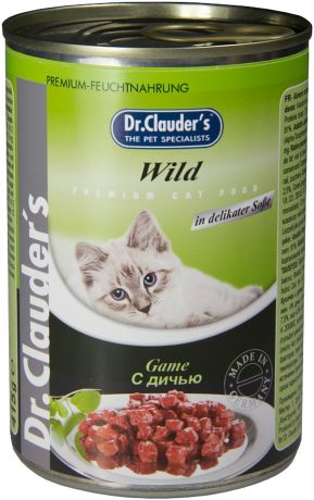 Dr.clauder’s для взрослых кошек с дичью в соусе 415 гр (415 гр)