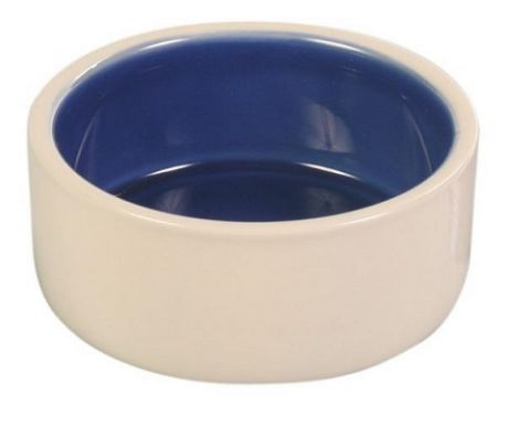 Trixie керамическая миска для собак, с синим дном (0,35 л)