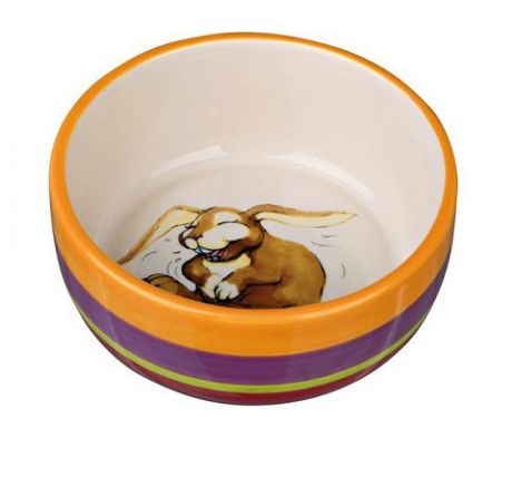 Trixie миска керамическая для кроликов, разноцветная/кремовая, 11 см (0,25 л)