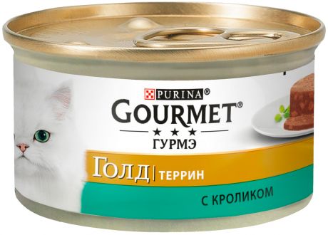 Gourmet Gold террин для взрослых кошек с кроликом по-французски в паштете банка 85 гр (85 гр)