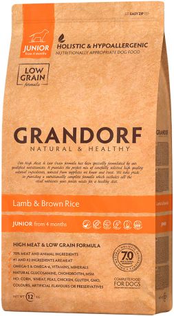 Grandorf Junior All Breeds Lamb & Rice для юниоров всех пород, беременных и кормящих сук низкозерновой с ягненком и рисом (1 кг)