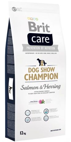 Brit Care Dog Show Champion Salmon & Herring для выставочных взрослых собак всех пород с лососем, сельдью и рисом (1 кг)