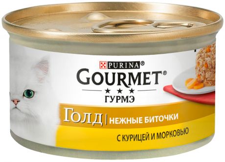 Gourmet Gold нежные биточки для взрослых кошек с курицей и морковью 85 гр (85 гр)