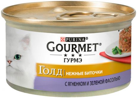 Gourmet Gold нежные биточки для взрослых кошек с ягненком и зеленой фасолью 85 гр (85 гр)