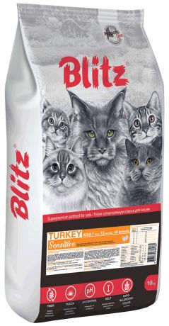Blitz Adult Cat Sensitive Turkey для взрослых кошек с индейкой (2 кг)