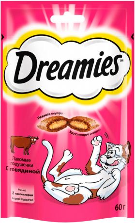 Лакомство Dreamies для кошек подушечки с говядиной (140 гр)