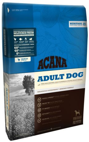 Acana Adult Dog для взрослых собак всех пород с цыпленком и зеленью (0,34 кг)