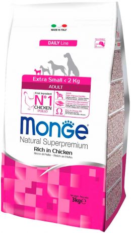 Monge Dog Extra Small Adult для взрослых собак маленьких пород с курицей (0,8 кг)