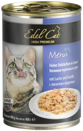 Edel Cat для взрослых кошек с лососем и форелью в соусе 400 гр (400 гр)