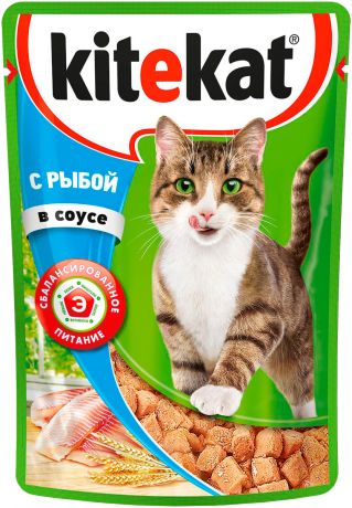 Kitekat для взрослых кошек с рыбой в соусе 85 гр (85 гр)