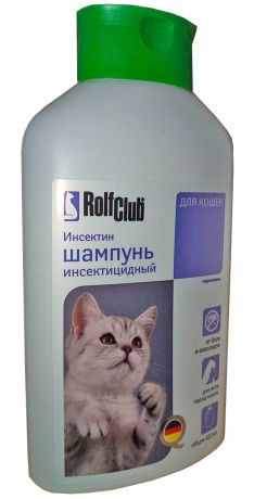 Rolf Club шампунь инсектицидный для кошек против блох, вшей и власоедов (400 мл)