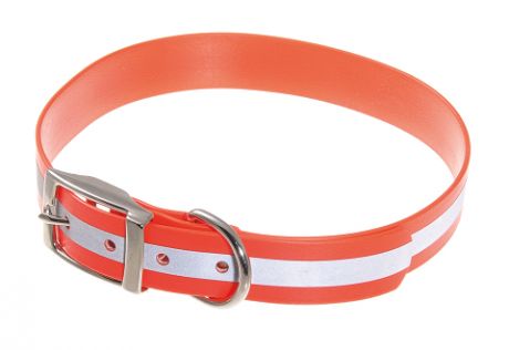 Ошейник для собак биотановый светоотражающий V.I.Pet, оранжевый, 45 – 53 см/25 мм (1 шт)