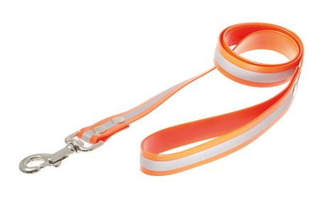 Поводок с карабином биотановый светоотражающий V.I.Pet, оранжевый, 25 мм х 1,2 м (1 шт)