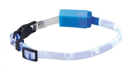 Ошейник для собак светящийся Лапки прозрачный V.I.Pet, голубой, 20 – 27 см/10 мм (1 шт)