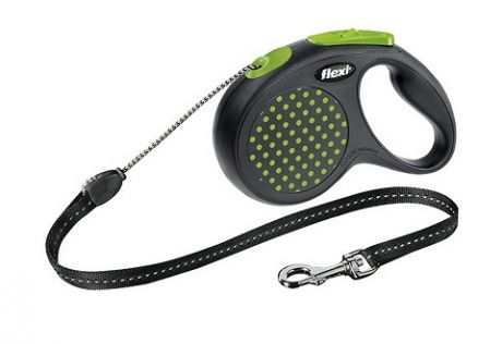 Flexi Design Cord – Флекси тросовый поводок-рулетка для животных, 5 м, размер M, зеленая (1 шт)