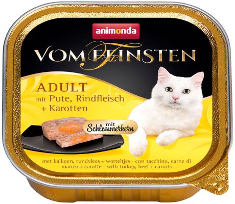 Animonda Vom Feinsten Mit Pute, Rindfleisch & Karotten для привередливых взрослых кошек меню для гурманов с индейкой, говядиной и морковью 100 гр (100 гр)