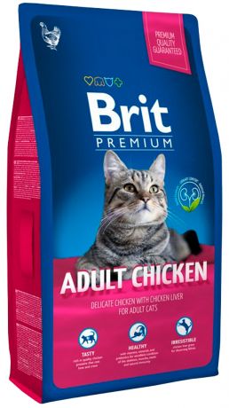 Brit Premium Cat Adult Chicken для взрослых кошек с курицей и куриной печенью (1,5 кг)